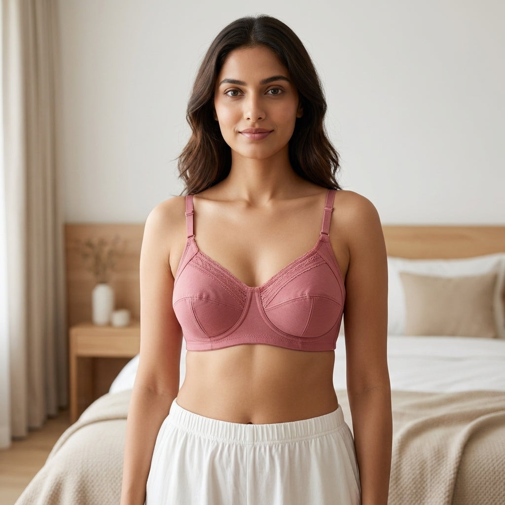 Women’s Cotton Non Padded Lace Bra for Everyday Comfort