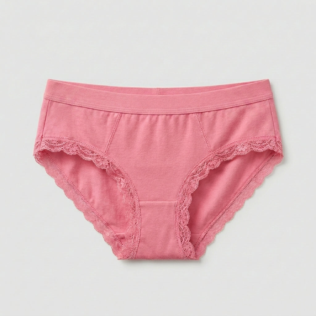 Women’s Pure Cotton Lace Panty with Soft Elastic Comfort